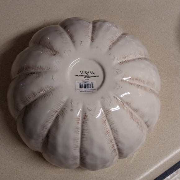 MIKASA Countryside Harvest 10” Covered Soup Tureen Ladle Pumpkin Pottery - Picture 11 of 12